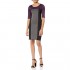 Star Vixen Women's Plus-Size Long Sleeve Miracle 3-Tone Stretch Short Dress