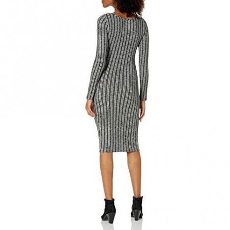 Three Dots Women's Gq5865 Variegated Sweater Shirred Dress