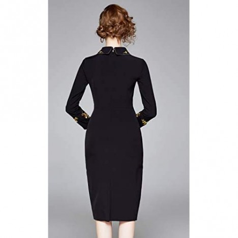 Womens Premium Elegant Slim Bodycon Casual Work Business Mini/Midi Dress