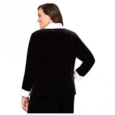 Alex Evenings Women's Plus Size Velvet Twinset Jacket and Tank Top