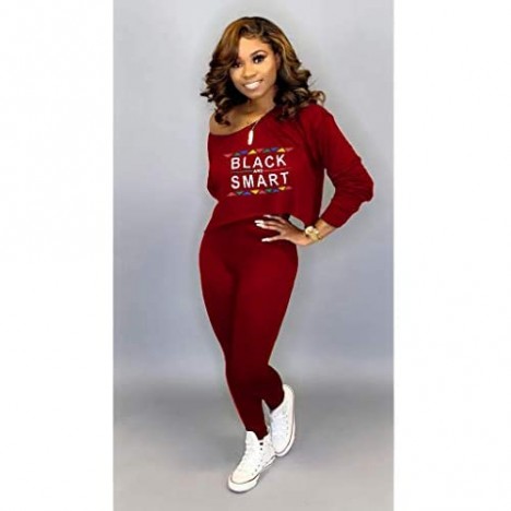 Alicharm Womens 2 Piece Outfits Long Sleeve Letter Print Loose top and Long Pants Set Tracksuit