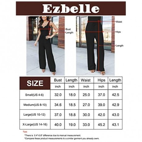 EZBELLE Women's 2 Piece Outfits Ribbed V Neck Sleeveless Crop Tank Tops Causal Wide Leg Pants Lounge Set