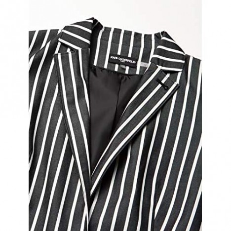 Karl Lagerfeld Paris Women's Striped Notch Collar Jacket