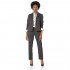 Le Suit Women's 1 Button Mini Pinstripe Slim Pant Suit