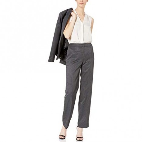 Le Suit Women's 1 Button Notch Collar Melange Pant Suit
