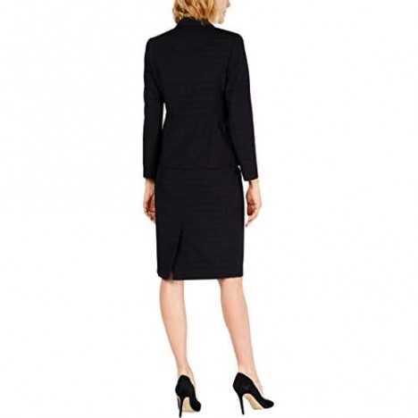 Le Suit Women's 1 Button Notch Collar Mini Window Pane Slim 27 Skirt Suit