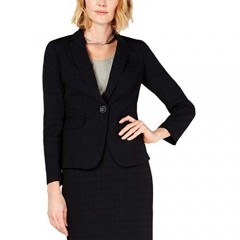 Le Suit Women's 1 Button Notch Collar Mini Window Pane Slim 27 Skirt Suit