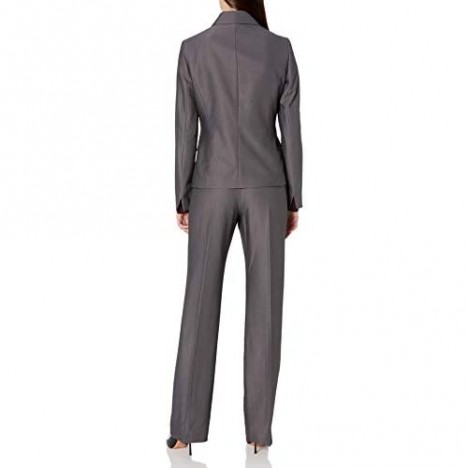 Le Suit Women's 1 Button Peak Lapel Novelty Pant Suit