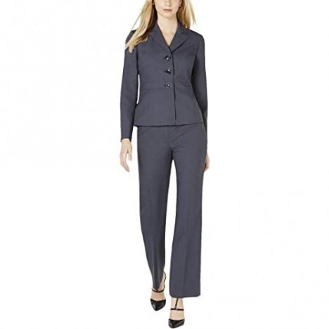 Le Suit Women's 2 Button Notch Collar Pant Suit