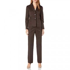 Le Suit Women's 2 Button Notch Collar Tonal Striped Pant Suit