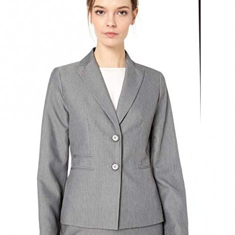Le Suit Women's 2 Button Peak Lapel Pant Suit