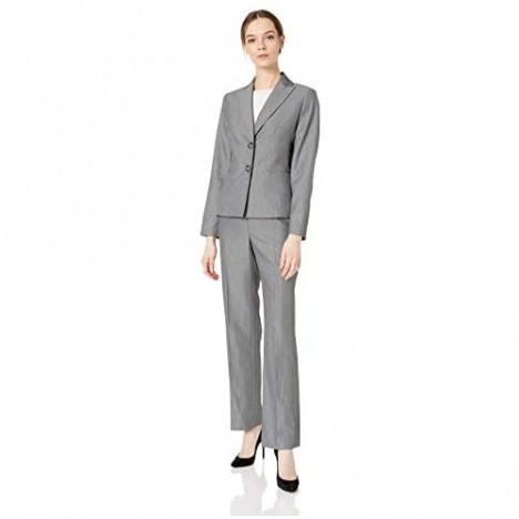 Le Suit Women's 2 Button Peak Lapel Pant Suit