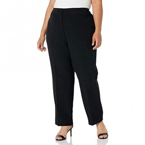 Le Suit Women's 2 Button Shawl Collar Pin Check Slim Pant Suit