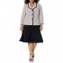 Le Suit Women's 3 Button Notch Collar Novelty Dot Skirt Suit