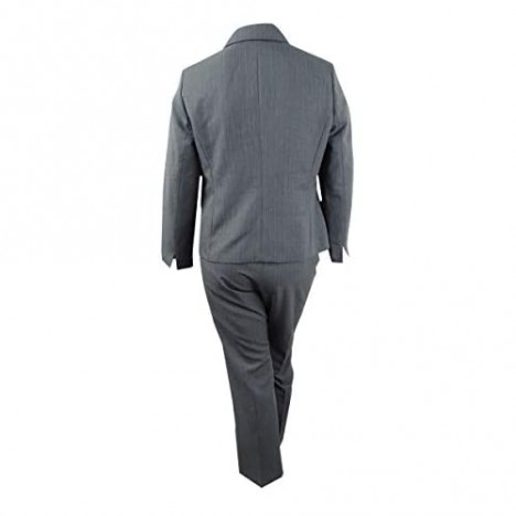 Le Suit Women's 3 Button Notch Collar Stripe Pant Suit