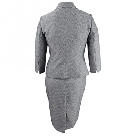 Le Suit Women's 3 Button Wide Lapel Novelty Skirt Suit