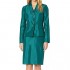 Le Suit Women's 3 Button Wide Lapel Shiny Skirt Suit