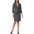 Le Suit Women's Dotted Jacquard 1 Button Shawl Collar Skirt Suit