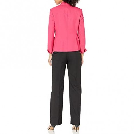 Le Suit Women's Glazed Melange 3 Button Jacket Pant Suit
