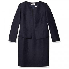 Le Suit Women's Jacquard Open Jacket Dress Suit