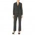 Le Suit Women's Mini Stripe 1 Button Shawl Lapel Pant Suit