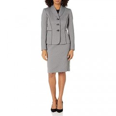 Le Suit Women's Novelty 3 Button Shawl Lapel Skirt Suit