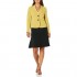 Le Suit Women's Petite 3 Button Shawl Collar Stretch Crepe Seamed Fit & Flare Skirt Suit