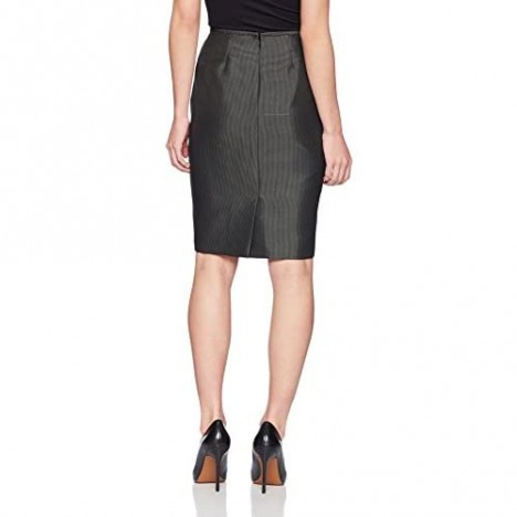 Le Suit Women's Petite Pindot 3 Bttn Notch Lapel Skirt Suit W/Cami