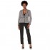 Le Suit Women's Petite Two Tone Birdseye 1 Button Pant Suit