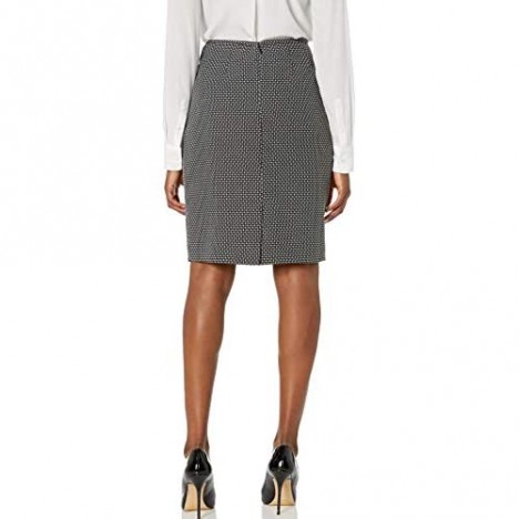 Le Suit Women's Plus Size GEO Plaid 2 Button Wing Collar Skirt Suit Black 18W