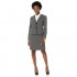 Le Suit Women's Plus Size GEO Plaid 2 Button Wing Collar Skirt Suit Black 18W
