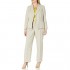 Le Suit Women's Plus Size Glazed Melange 2 Button Notch Lapel Pant Suit with Cami