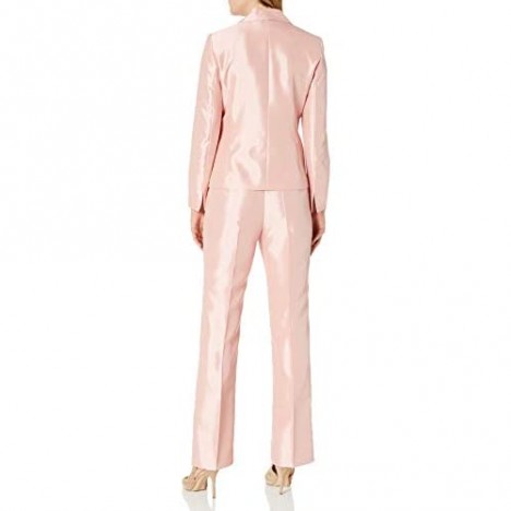 Le Suit Women's Shiny 1 Button Pant Suit