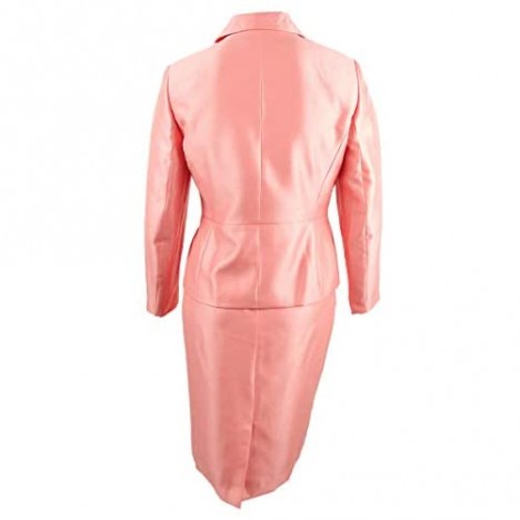 Le Suit Women's Shiny 2 Bttn Skirt Suit