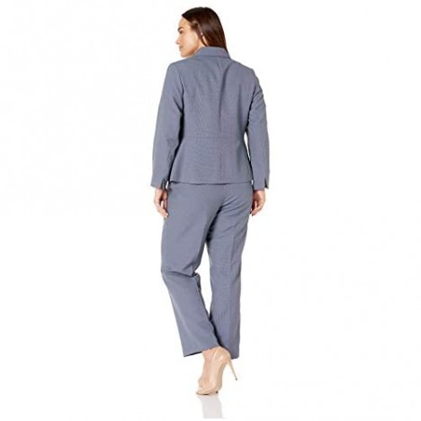 Le Suit Women's Size Plus 2 Button Notch Collar Pant Suit