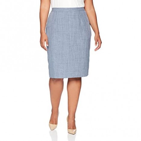 Le Suit Women's Size Plus Melange 2 Bttn Notch Lapel Skirt Suit