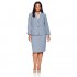 Le Suit Women's Size Plus Melange 2 Bttn Notch Lapel Skirt Suit
