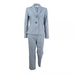 Le Suit Women's Stripe 2 Button Notch Lapel Pant Suit (2)