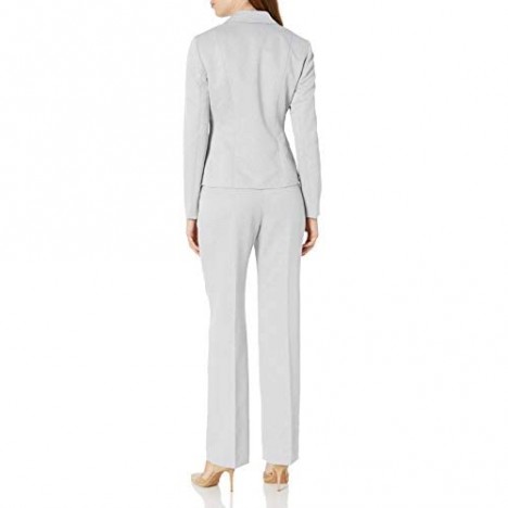 Le Suit Women's Textured 2 Bttn Notch Lapel Pant Suit