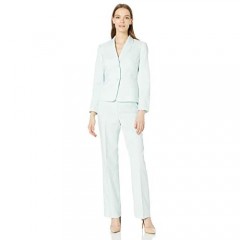 Le Suit Women's Textured Weave 2 Button Notch Collar Pant Suit