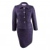 Tahari ASL Women's Four-Button Metallic Boucle Skirt Suit Purple Metallic 8