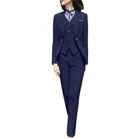 Women’s Office 3 Piece Business Suits Set Slim Women Suits for Work Women Blazer Jacket Vest&Pant
