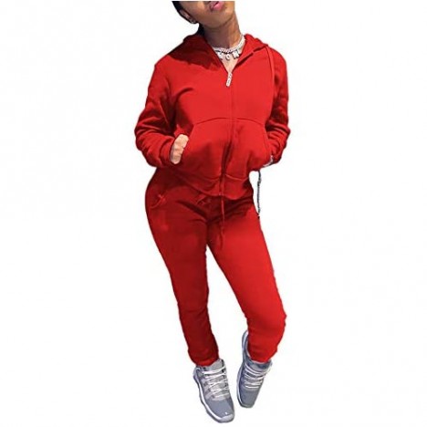 XuFeng Active Wear Women Fitness Tracksuit Pockets Hooded Long Sleeve Workout Hoody and Bodycon Jogger